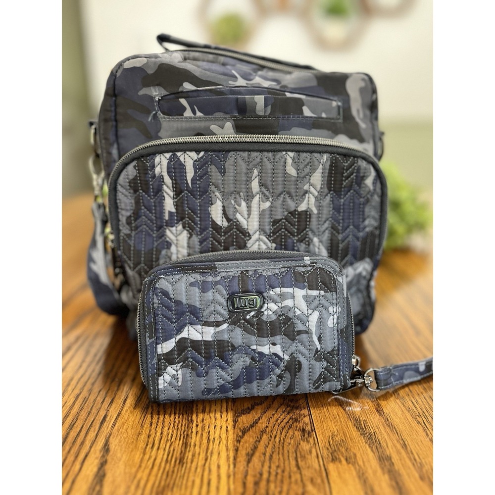 Lug Ranger Convertible Crossbody Bag And Rodeo Wallet Wristlet Camo Navy Blue